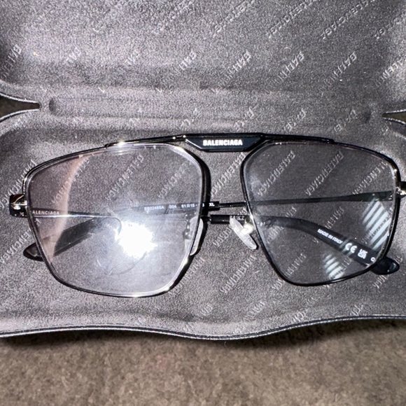 Balenciaga Aviator Metal Frame Eyewear in Black